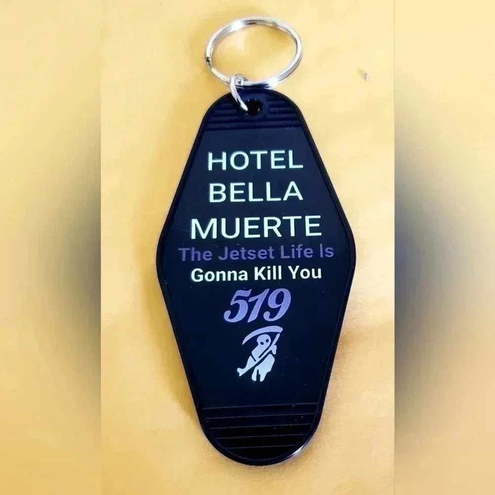 Scary horror hotel keychain